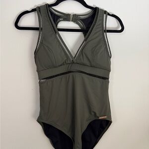 Michael Kors Olive Green One Piece Swimsuit
